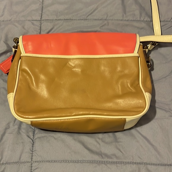Coach Coral and Tan Satchel - Picture 8 of 13
